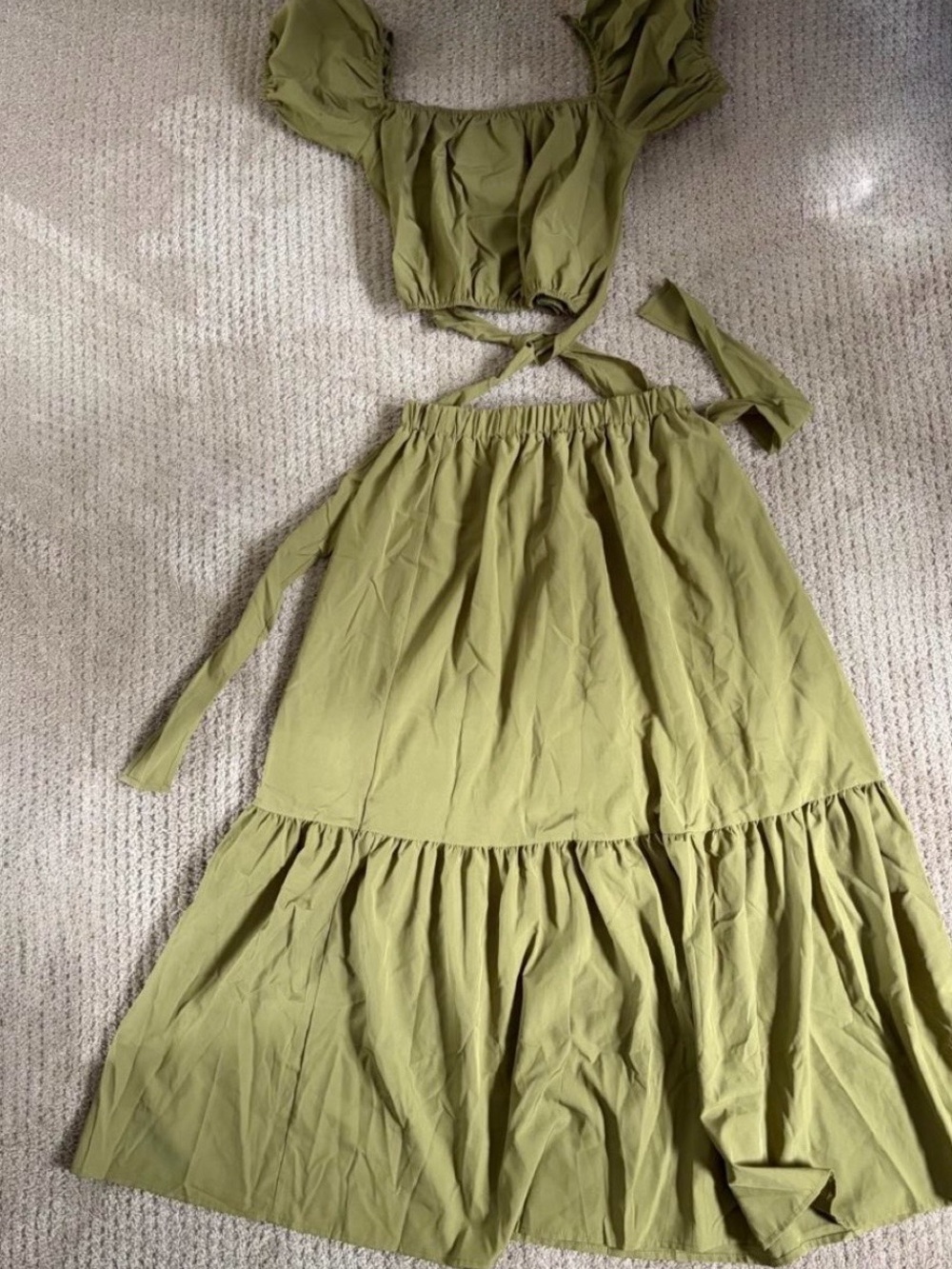 Olive Green Two-Piece Casual set